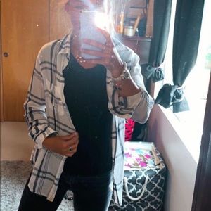 White and grey thin flannel